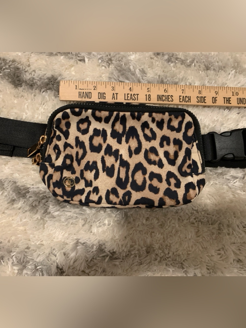 Chico's Leopard Print Belt Bag with Black Strap